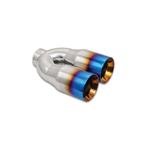 2.5 ID Dual 3.5 OD Round SS Tips (Double Wall, Straight Cut) with Burnt Blue F