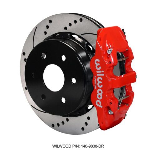 WILWOOD AERO4 RearTruck Kit,14.25, Drill, Red 1999-2010 GM 1500-SUV, 2 Piston O”