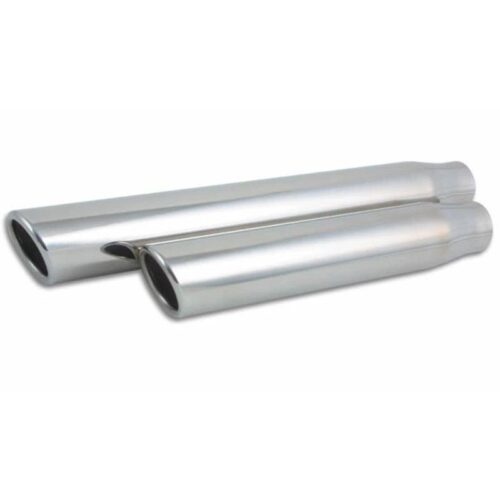 Exhaust Tip 3 Round Stainless Steel Truck/SUV (Single wall, Angle Cut, Rolled