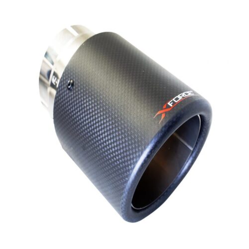 Xforce 4′ O.D Carbon Fibre Double Wall Angle Cut Tip 21/2Inlet(63MM)”