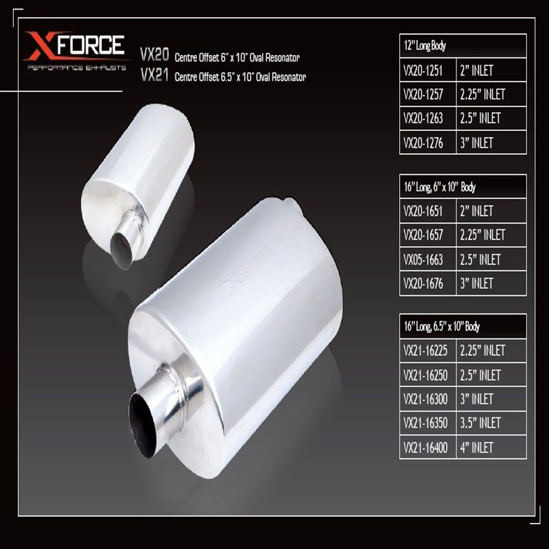 Xforce Oval 6x10x16 With 2.5" Inlet"